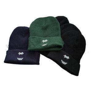 Monster Design Beanie Hat Vampire design vinyl detail for adults and kids. 100% Acrylic. Additional 'LEEDS' detail available. Comes in black, navy blue, green and electric blue