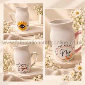 Decorative milk or flower jar with printed design