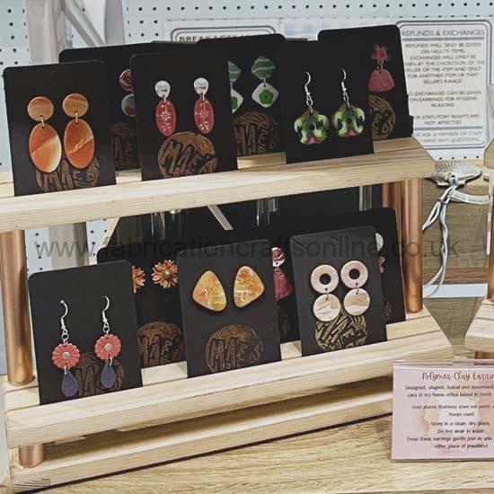 steelearrings medium available in store only

premium sterling silver polymer clay earrings

handmade using polymer clay with sterling silver ear hooks

all shapes are organic and handmade so no two are exactly the same each pair are truly unique these earrings are sisters not twins

designed shaped baked and assembled with lots of care at my home office just outside york

made with sterling silver  findings

care tips
store in a clean dry place do not wear in water
treat these earrings gently just as you would any other piece of jewellery