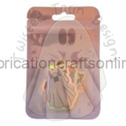 Packaging for a children's pink hooded cape featuring a cartoon girl illustration on the front