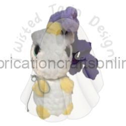 Soft white plush dragon with purple spikes and yellow feet, a cute stuffed toy.