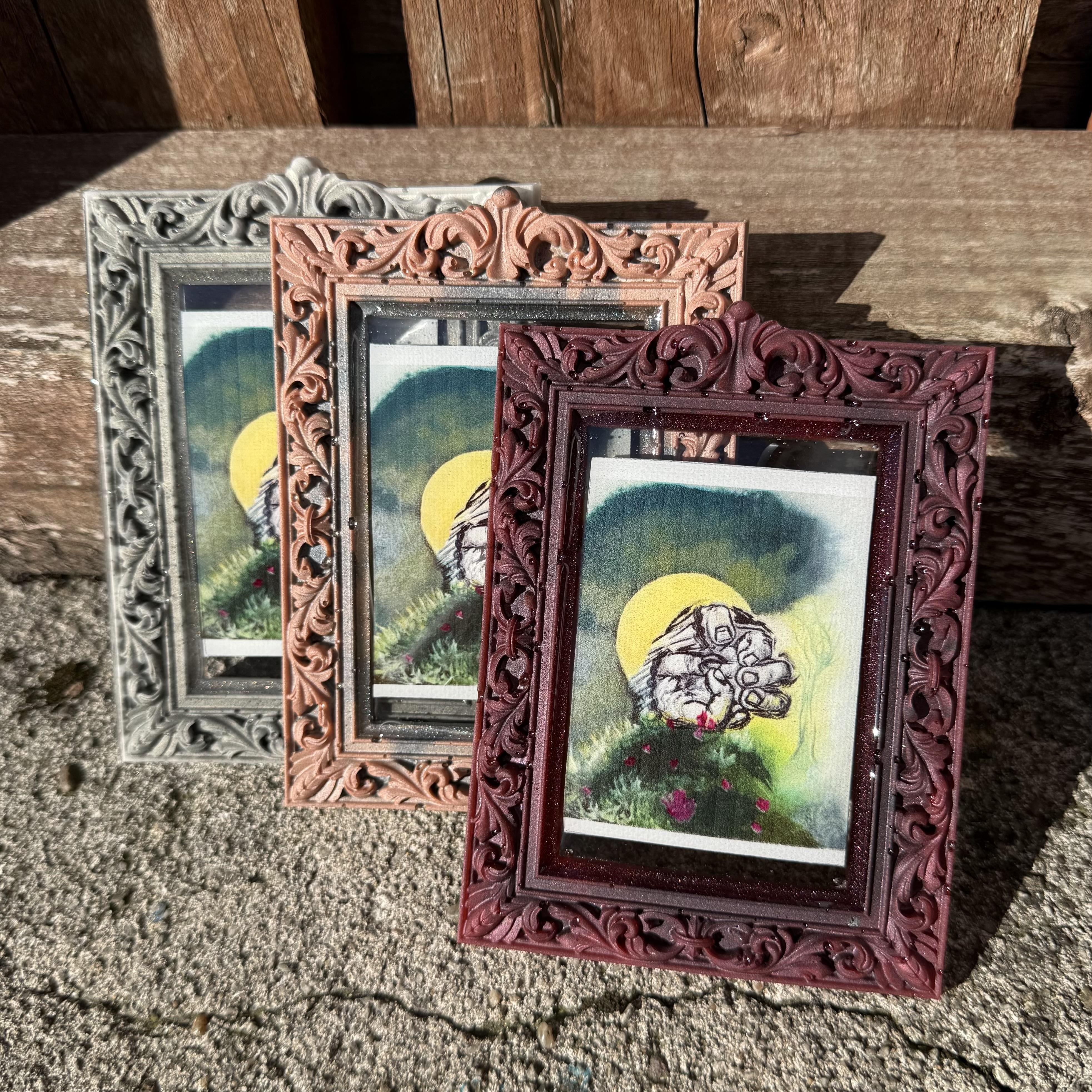 img handmade framed art magnet featuring a miniature reproduction of my original artwork letting go a small piece about release change and allowing yourself to move forward