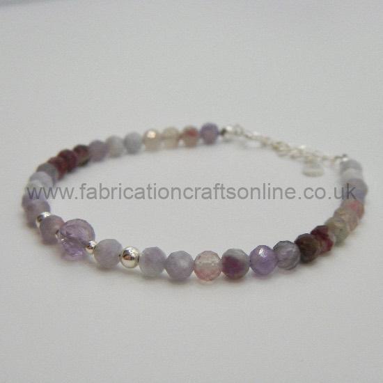 purple gemstone bracelet mm gemstone bracelet with sterling silver accent beads