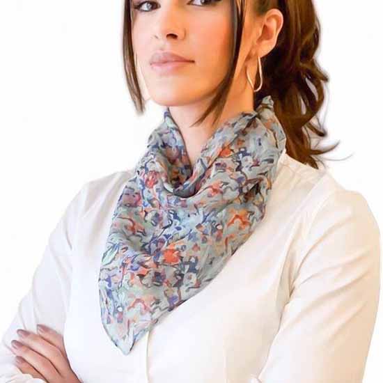 silk neckerchief chiffon long chiffon silk scarf handpainted designs