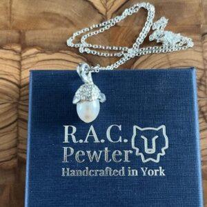Acorn Pendant with Baroque Pearl